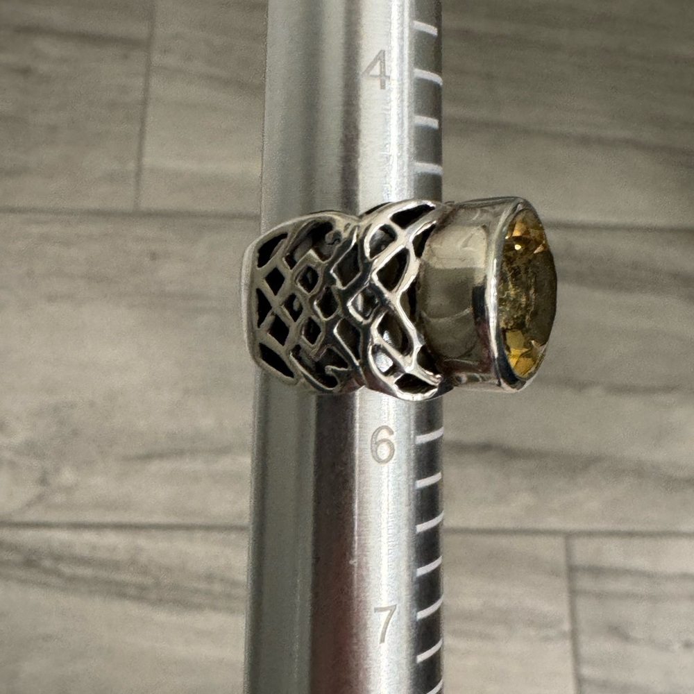 Retired Silpada Celtic Open Weave Citrine Ring R1425 - Sz 5 - Picture 8 of 10